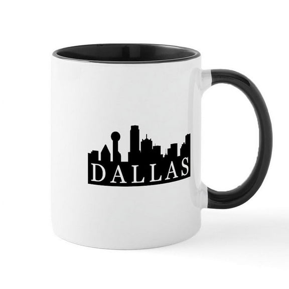 CafePress - Dallas Skyline Mug - 11 oz Ceramic Mug - Novelty Coffee Tea Cup