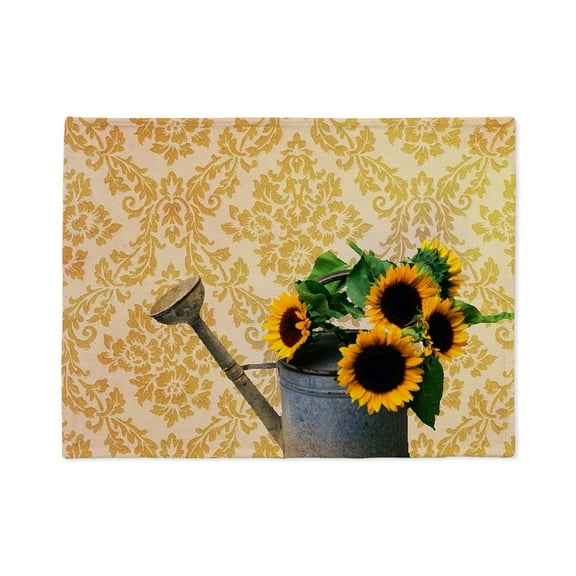 CafePress - Damask Primitive Garden Sunflower - Soft Fleece Throw Stadium Blanket, 30"x40"