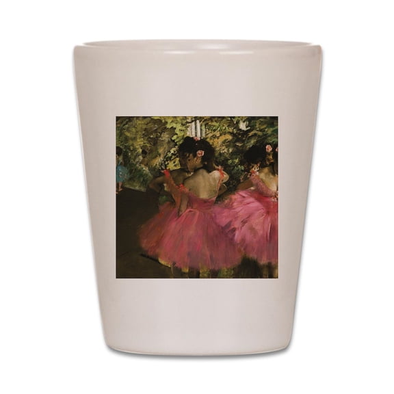 CafePress - Dancers In Pink By Edgar Degas - White Shot Glass, Unique and Funny Shot Glass