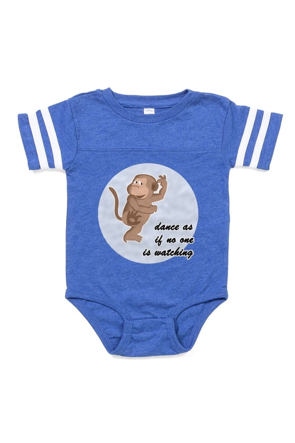 - Dancing Monkey - Cute Infant Baby Football Bodysuit