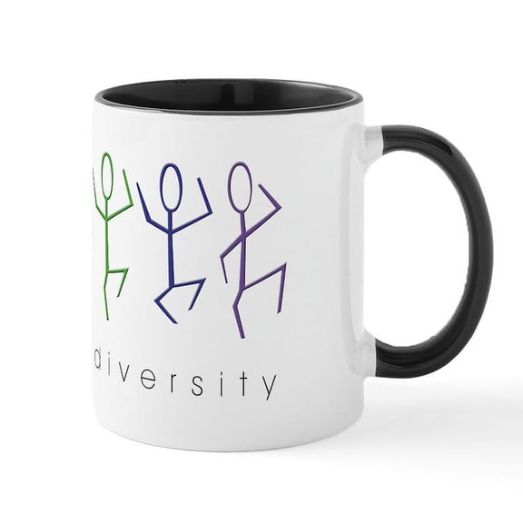 CafePress - Dancing Rainbow Mug - 11 oz Ceramic Mug - Novelty Coffee Tea Cup