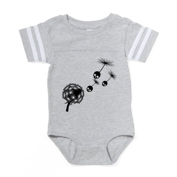 CafePress - Dandelion Skull_Bl - Cute Infant Baby Football Bodysuit