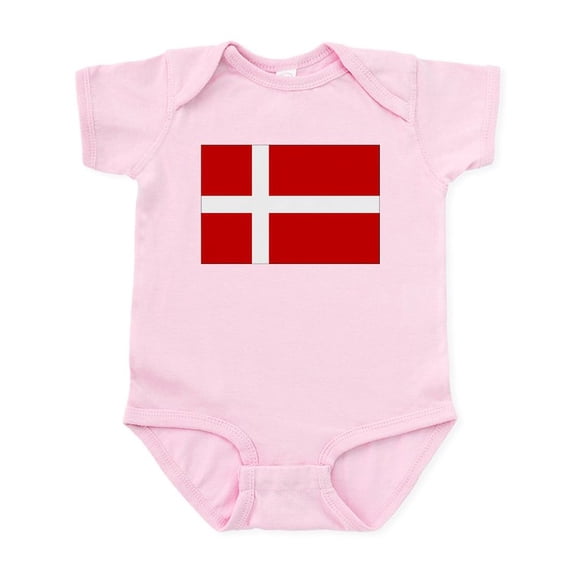 CafePress - Danish Flag Infant Bodysuit - Baby Light Bodysuit, Size Newborn - 24 Months