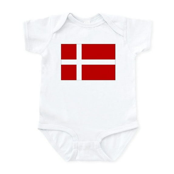 CafePress - Danish Flag Infant Bodysuit - Baby Light Bodysuit, Size Newborn - 24 Months