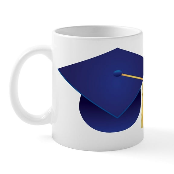 CafePress - Dark Blue Graduation Cap Mug - 11 oz Ceramic Mug - Novelty Coffee Tea Cup