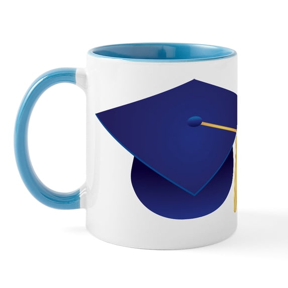 CafePress - Dark Blue Graduation Cap Mug - 11 oz Ceramic Mug - Novelty Coffee Tea Cup
