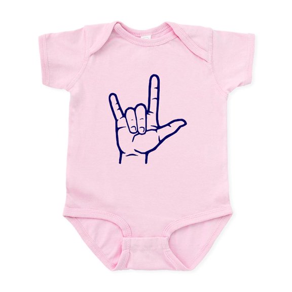 CafePress - Dark Blue I Love You Infant Bodysuit - Baby Light Bodysuit, Size Newborn - 24 Months