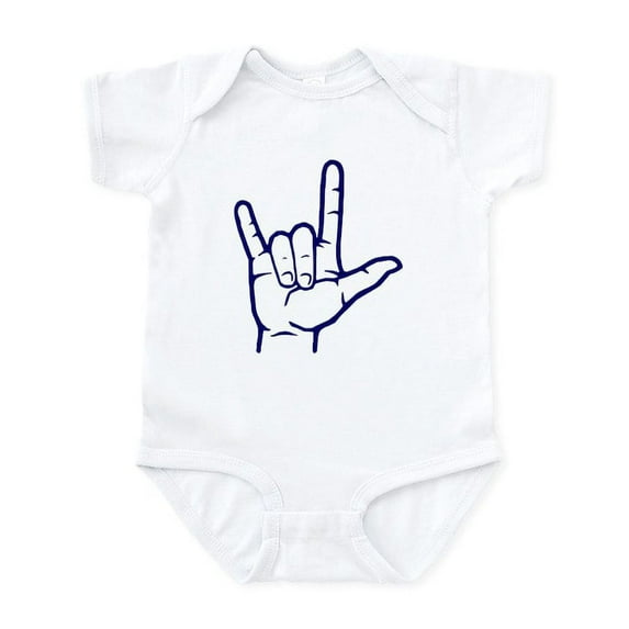 CafePress - Dark Blue I Love You Infant Bodysuit - Baby Light Bodysuit, Size Newborn - 24 Months