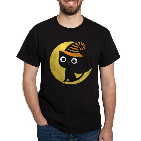 CafePress - Halloween Cat Spooky Men's Value T Shirt - Men's Classic Graphic Cotton T-Shirt