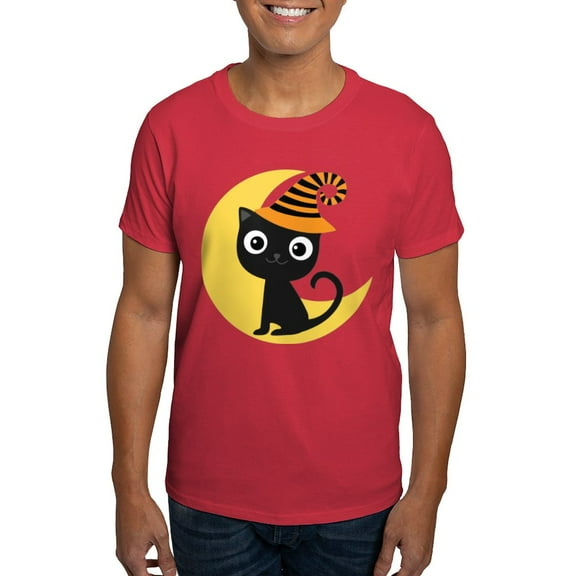CafePress - Halloween Cat Spooky Men's Value T Shirt - Men's Classic Graphic Cotton T-Shirt