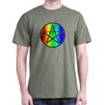thumbnail image 1 of CafePress - Dark T Shirt Rainbow Pentacle Black - Men's Classic Graphic Cotton T-Shirt, 1 of 4