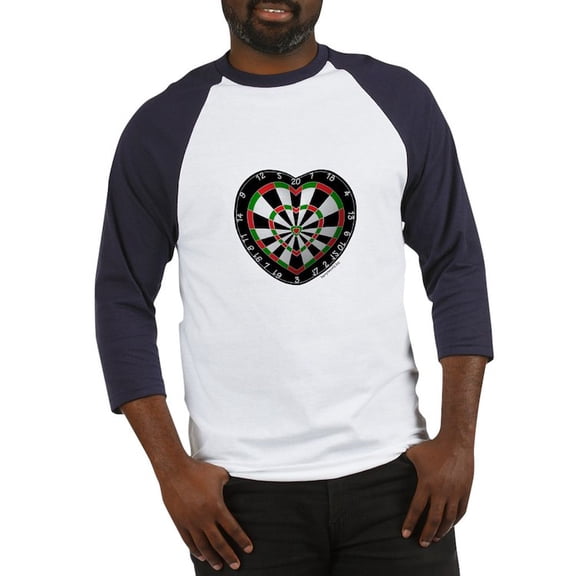 CafePress - Dart Love Baseball Jersey - Cotton Baseball Jersey, 3/4 Raglan Sleeve Shirt