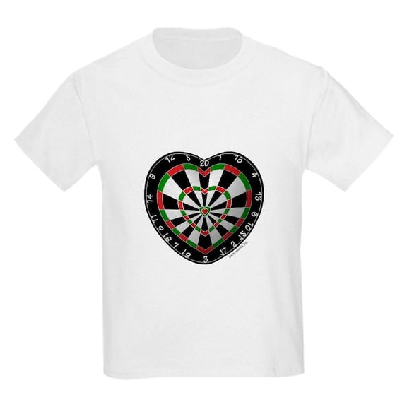 CafePress - Dart Love Kids Light T Shirt - Light T-Shirt Kids XS-XL