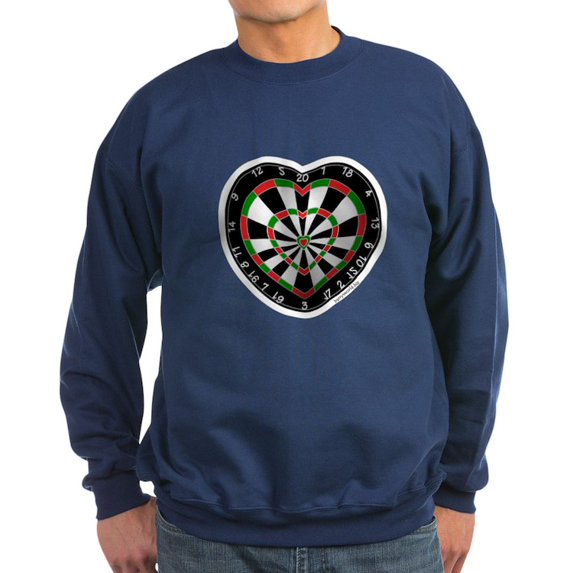CafePress - Dart Love Sweatshirt (Dark) - Classic Crew Neck Sweatshirt