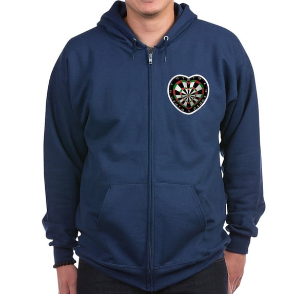 CafePress - Dart Love Zip Hoodie (Dark) - Zip Hoodie, Classic Hooded Sweatshirt with Metal Zipper