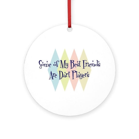 CafePress - Dart Players Friends - Round Wood Ornament 4"