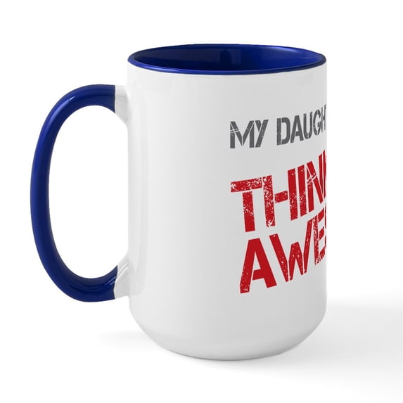 CafePress - Daughter In Law Awesome Large Mug - 15 oz Ceramic Large White Novelty Mug