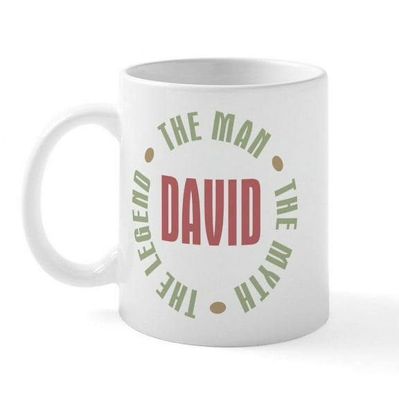CafePress - David Man Myth Legend Mug - 11 oz Ceramic Mug - Novelty Coffee Tea Cup