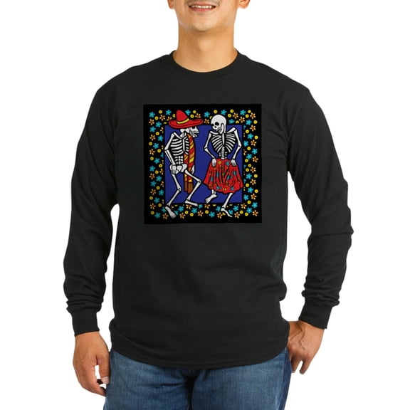 CafePress - Day Of The Dead Dancers Long Sleeve T Shirt - Long Sleeve Dark T-Shirt