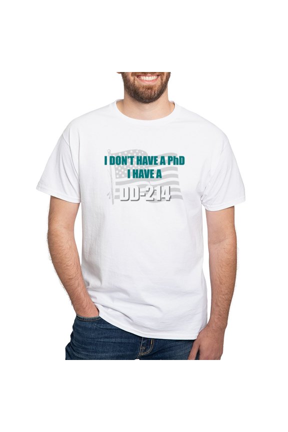 - Dd 214 Phd Dd214 T Shirt - Men's White Classic Cotton T-Shirts