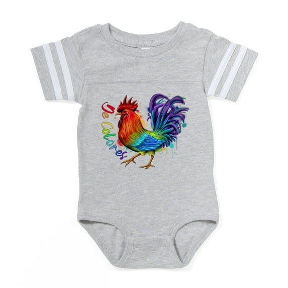 CafePress - De Colores Rooster - Cute Infant Baby Football Bodysuit