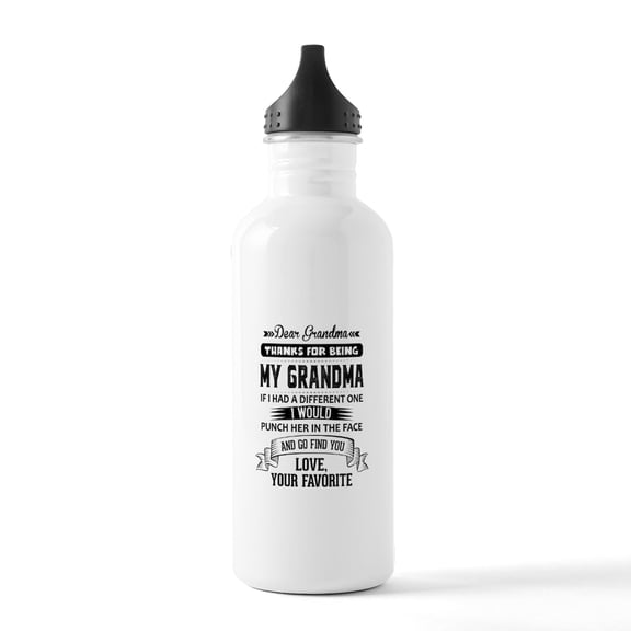 CafePress - Dear Grandma, Love, Your Favorite Water Bottle - Stainless Steel Water Bottle, Sports Bottle, 1.0L