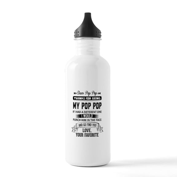 CafePress - Dear Pop Pop, Love, Your Favorite Water Bottle - Stainless Steel Water Bottle, Sports Bottle, 1.0L
