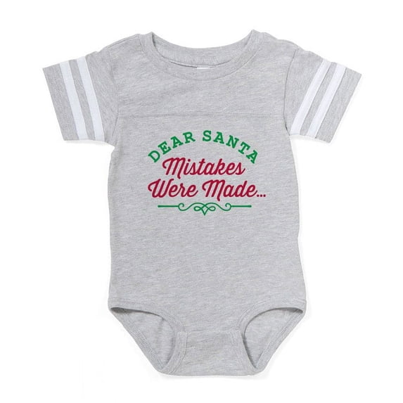 CafePress - Dear Santa Mistakes Were Made Baby Football Bodysu - Cute Infant Baby Football Bodysuit