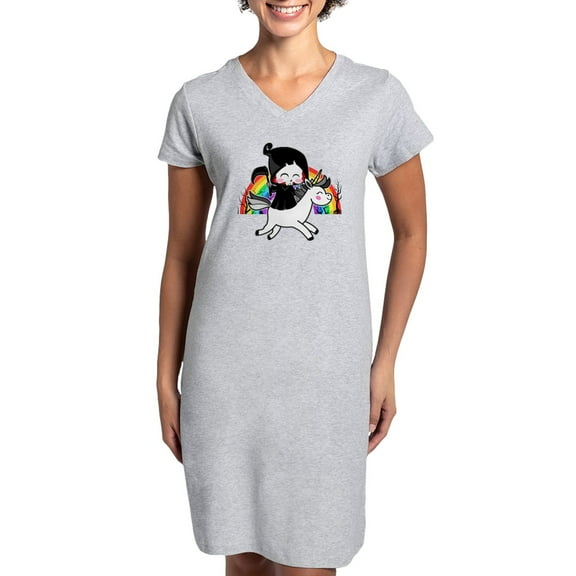 CafePress - Death Is Magic Unicorn Grim Reaper Rainb T Shirt - Women's Nightshirt