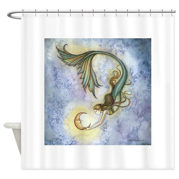 CafePress - Deep Sea Moon Mermaid Fantasy Art - Unique Fabric Shower Curtain 70" x 72"