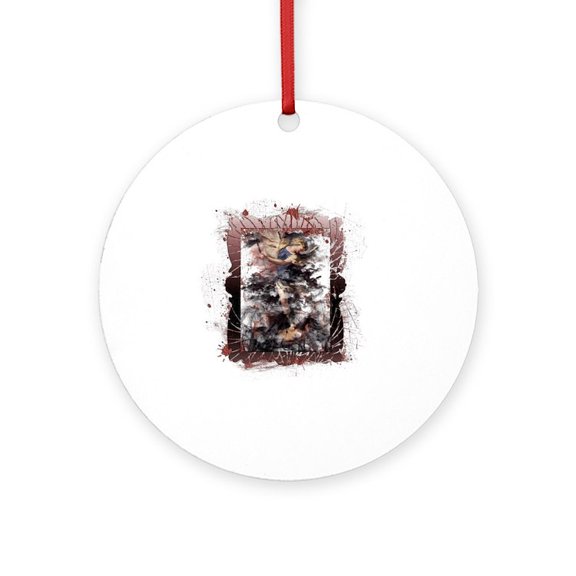 CafePress - Defeat The Devil (Black) -  Round Wood Ornament 4"
