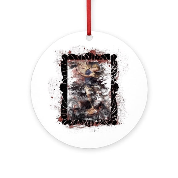 CafePress - Defeat The Devil (White) -  Round Wood Ornament 4"