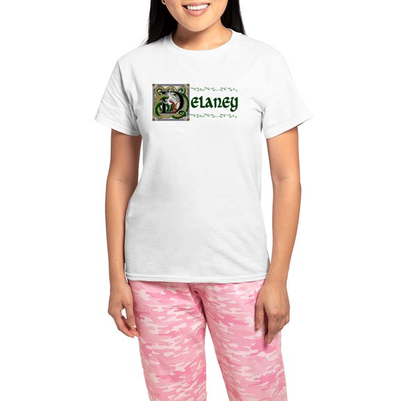 CafePress - Delaney Celtic Dragon Women's Light Pajamas - Women's Short Sleeve Print T-Shirt and Pants Light Cotton Pajama Set