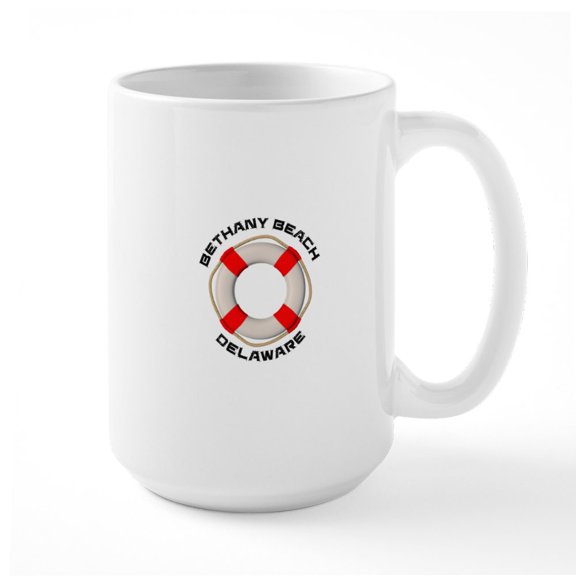 CafePress - Delaware Bethany Beach Mugs - 15 oz Ceramic Large White Novelty Mug