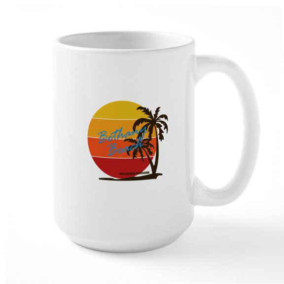 CafePress - Delaware Bethany Beach Mugs - 15 oz Ceramic Large White Novelty Mug