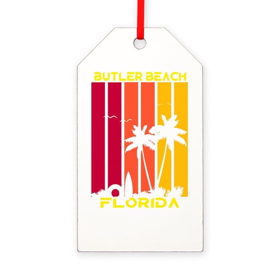CafePress - Florida Butler Beach - Wood Gift Tag Ornament 2.25"x4"