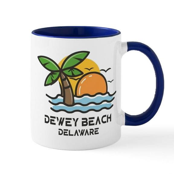 CafePress - Delaware Dewey Beach Mugs - 11 oz Ceramic Mug - Novelty Coffee Tea Cup