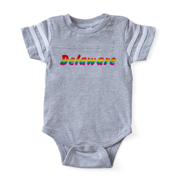 CafePress - Delaware Rbw Txt - Cute Infant Baby Football Bodysuit