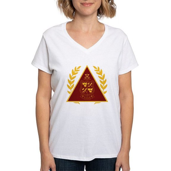 CafePress - Delta Chi Alumni Pin T Shirt - Womens Cotton V-Neck T-shirt