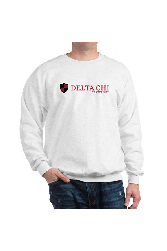 - Delta Chi Black And Red Fraternity Logo Sweatshirt - Crew Neck Sweatshirt