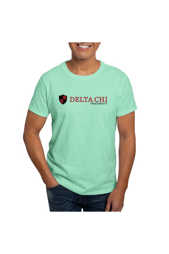 - Delta Chi Black And Red Fraternity Logo T Shirt - Men's Classic Graphic Cotton T-Shirt