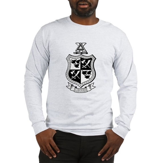 CafePress - Delta Chi Black And White Coat Of Arms Long Sleeve T Shirt - Unisex Cotton Long Sleeve T-Shirt