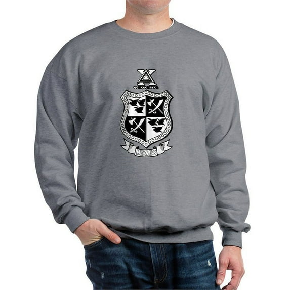 CafePress - Delta Chi Black And White Coat Of Arms Sweatshirt - Crew Neck Sweatshirt