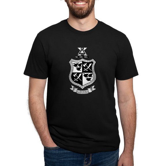 CafePress - Delta Chi Black And White Coat Of Arms T Shirt - Mens Tri-blend T-Shirt