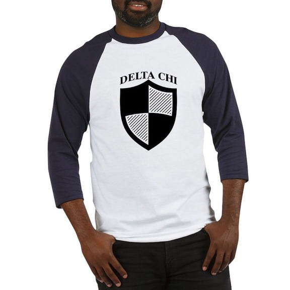 CafePress - Delta Chi Black Icon Baseball Jersey - Cotton Baseball Jersey, 3/4 Raglan Sleeve Shirt