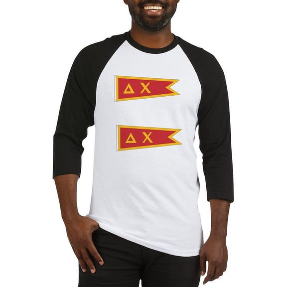 CafePress - Delta Chi Flag Baseball Jersey - Cotton Baseball Jersey, 3/4 Raglan Sleeve Shirt