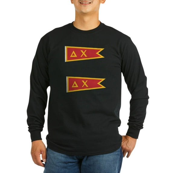 CafePress - Delta Chi Flag Long Sleeve T Shirt - Long Sleeve Dark T-Shirt