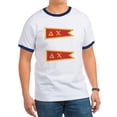 thumbnail image 1 of CafePress - Delta Chi Flag T Shirt - 100% Cotton Ringed T-Shirt, 1 of 4