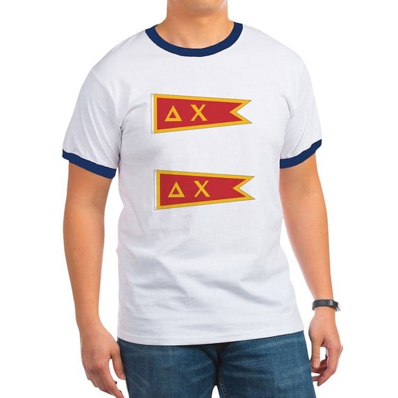 CafePress - Delta Chi Flag T Shirt - 100% Cotton Ringed T-Shirt