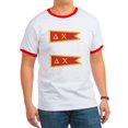 thumbnail image 1 of CafePress - Delta Chi Flag T Shirt - 100% Cotton Ringed T-Shirt, 1 of 4